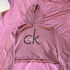 Calvin Klein pink cropped hoodie